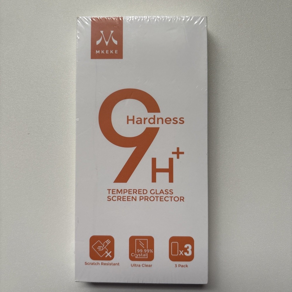 Mkeke 3 Pack Tempered Glass Screen Protector Ultra Clear iPhone 16
